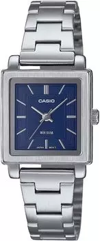 [Casio] Стандартные кварцевые женские часы CASIO LTP-E176D-2AV Синий металлический ремешок
