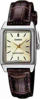 CASIO Стандартные кварцевые женские часы цвета шампанского, золота и коричневого цвета Overseas Модель [Casio] LTP-V007L-9E [Товар]