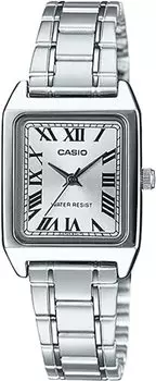 CASIO Стандартные кварцевые женские часы с серебристым металлическим ремешком, модель Overseas [Casio] LTP-V007D-7B [Товар]