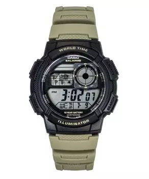 Casio Стандартный цифровой ремешок из полимерной смолы Кварцевые часы AE-1000W-5AV 100М Мужские часы чёрный