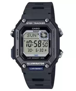 Casio Стандартный цифровой смартфон Link Шаговый трекер Смартфонный ремешок Кварцевые мужские часы WS-B1000-1AV 100M чёрный