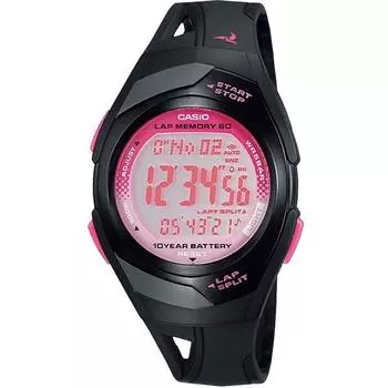 CASIO STR-300J-1BJH [PHYS] Круглые часы из черной смолы Цифровые