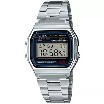 Casio унисекс A158WA-1JH (Стандартные часы) Часы Square Watch Silver resin Цифровые