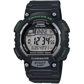 Casio унисекс STL-S100H-1AJH (Спортивное снаряжение) Круглые часы из черной смолы Цифровые