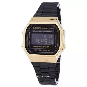 Casio Vintage Chronograph Alarm Digital A168WEGB-1B Часы унисекс чёрный