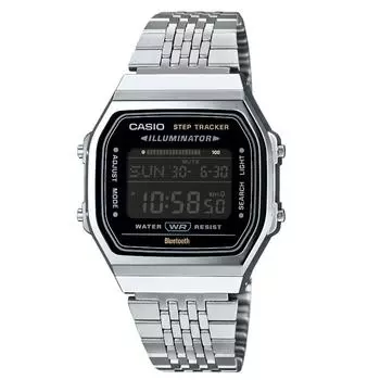 Casio Винтаж/Bluetooth/Шаговый трекер серебристо-стальной черный цвет ABL-100WE-1B