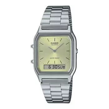 Casio Vintage Analog Digital Light Champagne Dial Quartz AQ-230A-9AMQY Часы унисекс шампанского