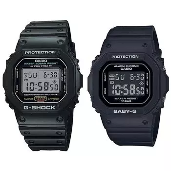 Casio Водонепроницаемые парные часы CASIO G-SHOCK Baby-G мужские женские черные цифровые часы DW-5600E-1BGD-565-1JF []