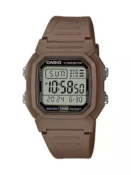 Часы серии Casio W800H Бежевый Водонепроницаемость 100 метров Светодиодная подсветка Секундомер SEC Двойной будильник Полностью автоматический календарь 10 Одноцифровой 1/100 бежевый