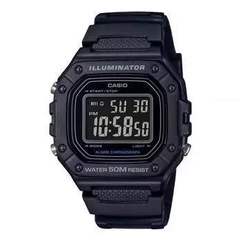 Casio W 218h 1b Casio Square Digital All Black наручные часы для мужчин, женщин, детей, мужчин, женщин, мужчин