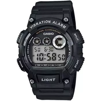 CASIO W-735H-1AJH [Стандартные часы] Круглые часы из черной смолы Цифровые