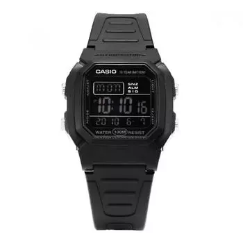 CaSio W 800h 1bvdf W 800h 1b Digital Square SportS Soldier Men S Pu Watch W-800H-1BVDF