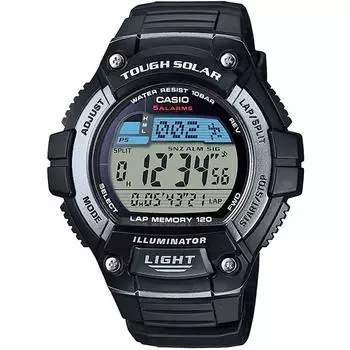 CASIO W-S220-1AJH [Стандартные часы] Круглые часы из черной смолы Цифровые