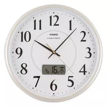 CASIO Wall Clock Radio Champagne Diameter 34cm Analog Calendar Display IC-1001J-9JF