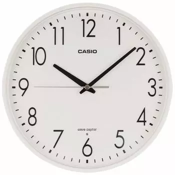 CASIO Wall Clock Radio White Diameter Analog Second Hand Stops at Night 26.9cm IQ-1070J-7JF