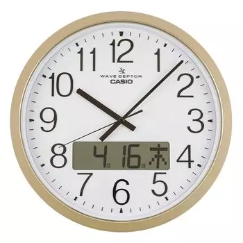 CASIO Wall Clock Wall Clock Radio Clock Gold Analog Time Signal Clock Calendar IC-4100J-9JF