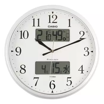CASIO Wall Wall Radio Always Living Clock, Clock, Clock, Silver, Analog, On, Environment, Temperature, Humidity, Calendar, ITM-660NJ-8JF