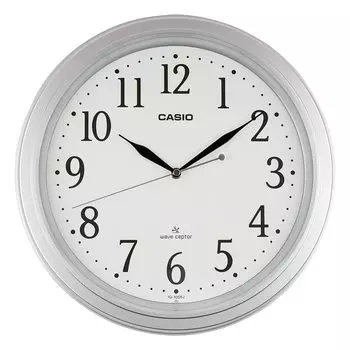 CASIO Wall Wall Radio Step Second Analog Clock, Clock, Clock, Function, Hand, Silver, Gray, IQ-1005J-8JF