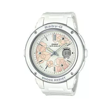 CASIO Women s Baby-G BGA-150FL-7AJF [Elegant Flowers Floral-Dial- Series White] Round Watch White