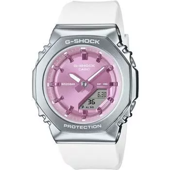 CASIO Women s G-SHOCK GM-S2110-7A6JF [G-SHOCK Minimal Design] Round Watch White Digital Analog
