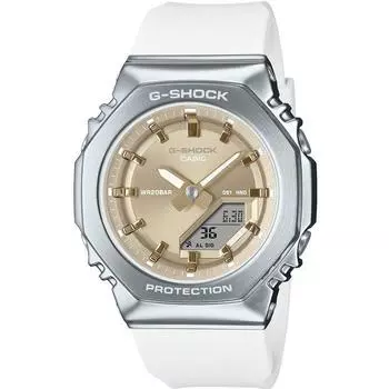 CASIO Women s G-SHOCK GM-S2110-7A9JF [G-SHOCK Minimal Design] Round Watch White Digital Analog