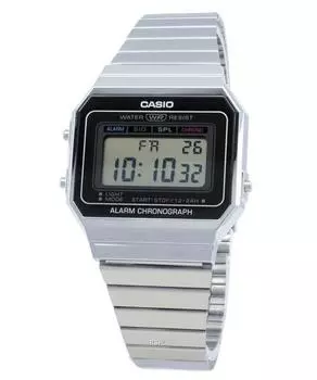 Casio Youth Digital A700W-1A A700W-1 Кварцевые мужские часы с будильником серебряный
