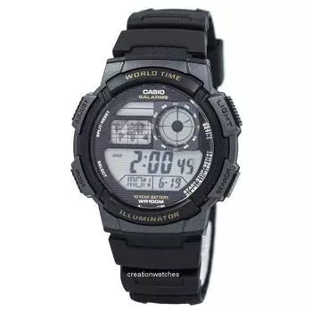 Casio Youth Digital World Time AE-1000W-1AV Мужские часы AE1000W-1AV чёрный
