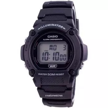 Casio Youth Illuminator Digital W-219H-1A Мужские часы W-219H-1 чёрный