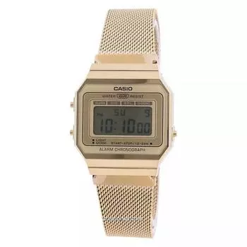 Casio Youth Vintage Gold Tone Stainless Steel Digital A700WMG-9A Часы унисекс золотой