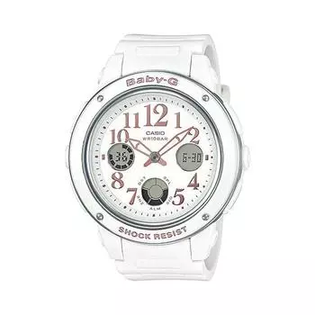 CASIO женские детские-G BGA-150EF-7BJF [Элегантный циферблат белый] круглые часы из белой смолы цифровые аналоговые