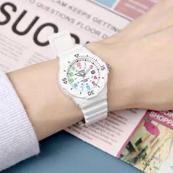 Casio Женские Модные Водонепроницаемые до 100 метров Студенческие Аналоговые Уретановые Наручные Часы