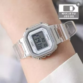 Casio Женские модные цифровые наручные часы с прозрачным ремешком