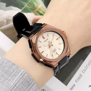 Casio Женские спортивные аналоговые часы со стальным безелем, водонепроницаемые до 100 метров, цвет 300 коричневый
