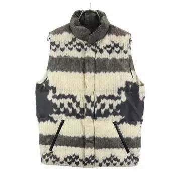 CASSAVES Print knit Down vest M Beige x gray Men s Used