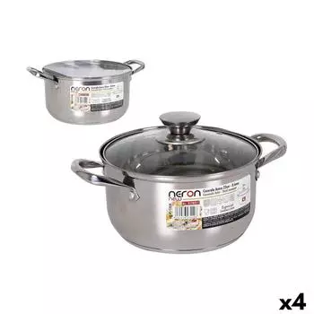 Casserole Avec Couvercle Quttin New Neron Acier 4 L 22 Cm 30 X 22 X 12 Cm (4 Units) TU