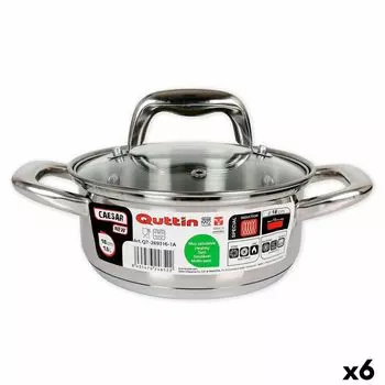 Casserole Quttin 139494 Avec Couvercle Acier 16 X 7 Cm (6 Units) (16 Cm) (1,5 L) TU