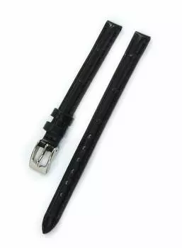 CASSIS Calf Crocodile Embossed Watch Strap DONNA Croco Calf Donna 8mm Black Replacement Tool Included D0000312019008M [Cassis]