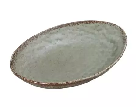 Castle Enterprise Mino Pottery Curry Plate, Pasta Plate, 9.4 inches (24 cm), 1 Panel, Microwave, Dishwasher Safe, Oval Plate, Ceramic, Stylish, Large,