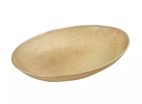 Castle Enterprise Mino Pottery Curry Plate, Pasta Plate, 9.4 inches (24 cm), 1 Piece, Microwave, Dishwasher Safe, Oval Plate, Ceramic, Stylish, Large,