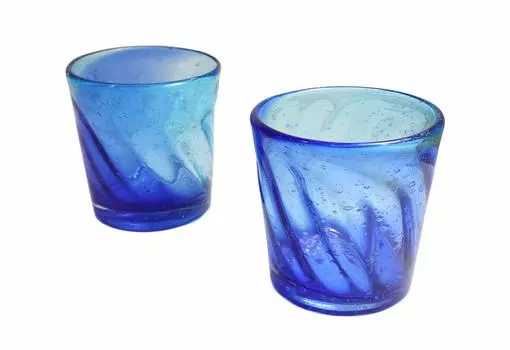 Castle Enterprise New Instagrammable Churaumi Rocks Glasses Water Blue Set of 2 [Commercial Set] (Large) &
