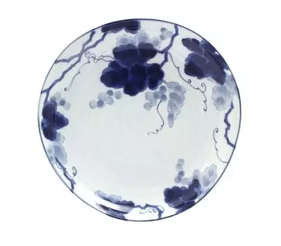 Castle Enterprise New Kyoto Series Aizome Grape Triangle 80 Plate 1 Piece Obanzaiya-san