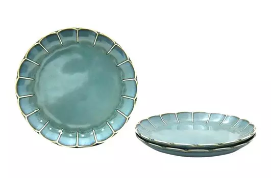 Castle Enterprise New Tableware series that makes your dishes stand out 21cm plates set [Commercial Set] (titanium gray) 3-piece
