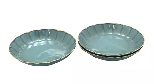 Castle Enterprise New use Tableware series that makes your dishes stand out 22cm deep plates set [Commercial set] (titanium gray) 3-piece