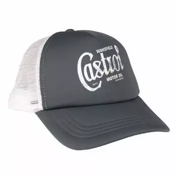 Castrol Official Merchandise Heritage Logo Mesh Sporty and Casual Castrol UJP10032 Cap, Gray/Free Size, Adjustable, Design,
