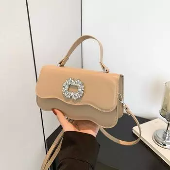 Casual 2024 summer new niche design handbag women s bag cute trendy shoulder bag small fresh square bag чёрный