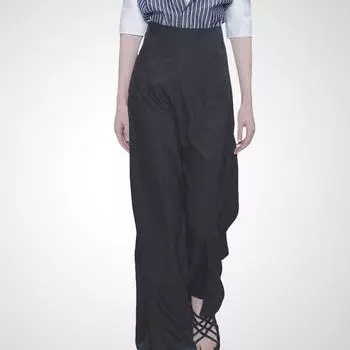 Casual All-Matching Wide Leg Trousers New Slimming Suit Black XL