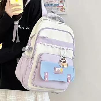 Повседневный и модный рюкзак большой вместимости, легкий, снижающий нагрузку, рюкзак для учеников средней и старшей школы one size fits all красный