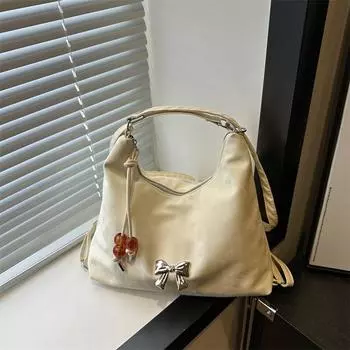 Casual and Fashionable Large Capacity Tote Bag In Summer New Style Bow Underarm Shoulder Bag for Women s Backpack