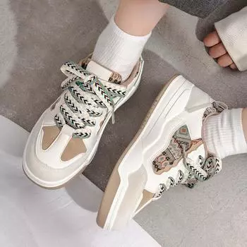 Casual and Versatile Sports Thick Soled Sneakers 35 зелёный