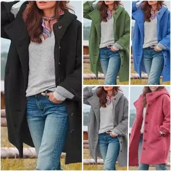 Casual Autumn Trench Coat Long Sleeve Winter Loose Women s Coat S